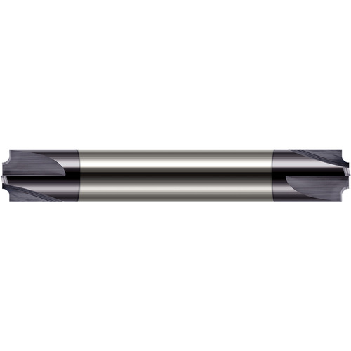 Corner Rounding End Mills - 0.0430″ Radius × 0.0580″ Pilot Diameter Carbide 5° Flare Corner Rounding End Mill DE, 4 Flutes, AlTiN Coated