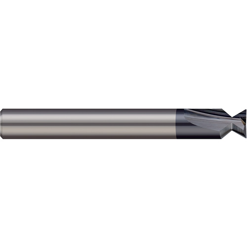 Dovetail Cutters - 0.1710″ Cutter Diameter × 0.0310″ (1/32″) Radius × 48° included Carbide Dovetail Cutter without Drop Hole Allowance, 2 Flutes, AlTiN Coated