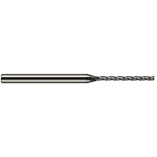 Miniature End Mills - Long Flute - 0.0200″ Cutter Diameter × 0.2500″ (1/4″) Length of Cut Carbide Square End Mill, 3 Flutes