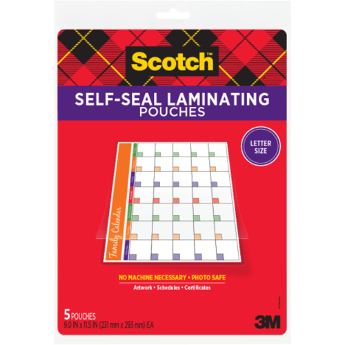 ‎Scotch Self-Sealing Laminating Pouches LS854-5G 9.0″ × 11.5″ × 0″ (231 mm × 293 mm)