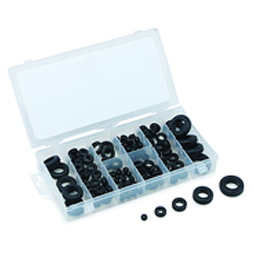125 Pc Rubber Grommet Assortment Set Fastener Kit Blanking 18 Popular Sizes WYS 